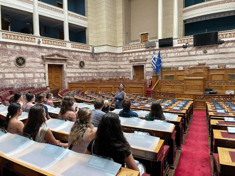 Students toured the Hellenic Parliament building.