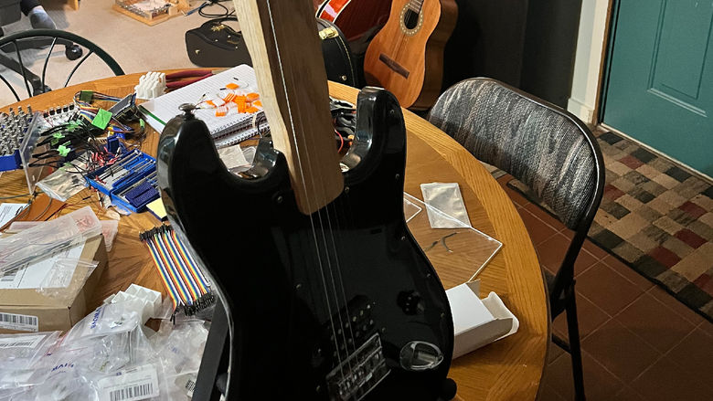 Fike's guitar aid prototype.
