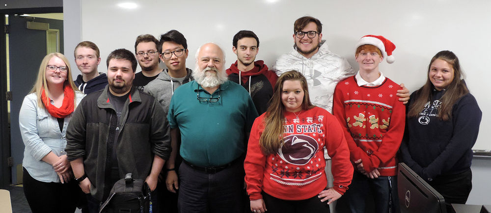 Pictured are, from left, first row: Kendall Mitchell, Andrew Charnovich, Meredith, and Danielle Shirosky. Second row: Christopher Kesterson, Justin Quaranto, Dairui Yang, Marco Morici, and Cara Jackson.