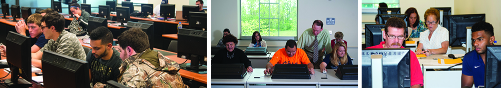 Students working in the computer labs.