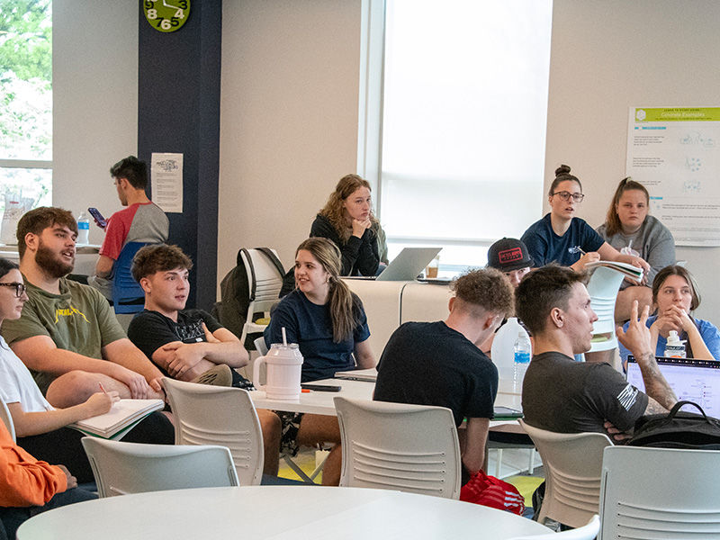 Group study session in the Student Success Center. 