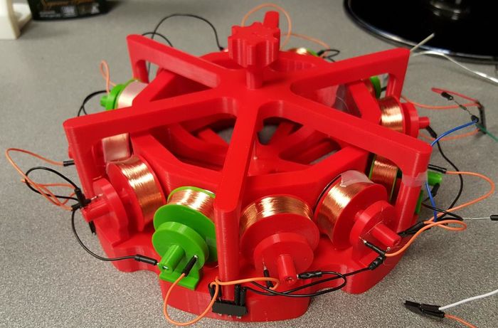 red 3-D printed motor