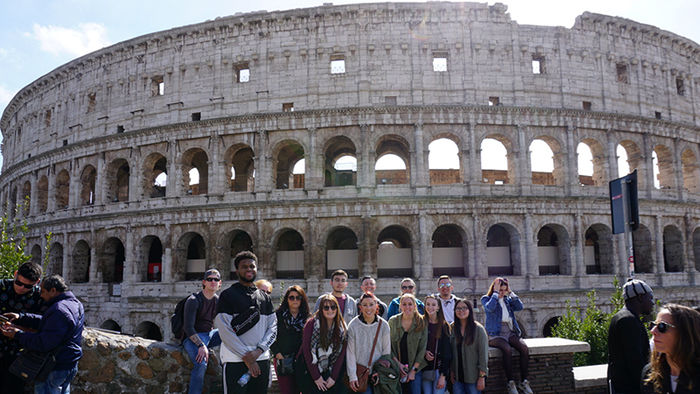 Students at the Colosseum.