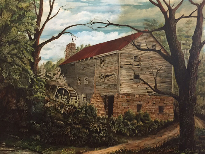 1964 painting of George Washington’s local grist mill