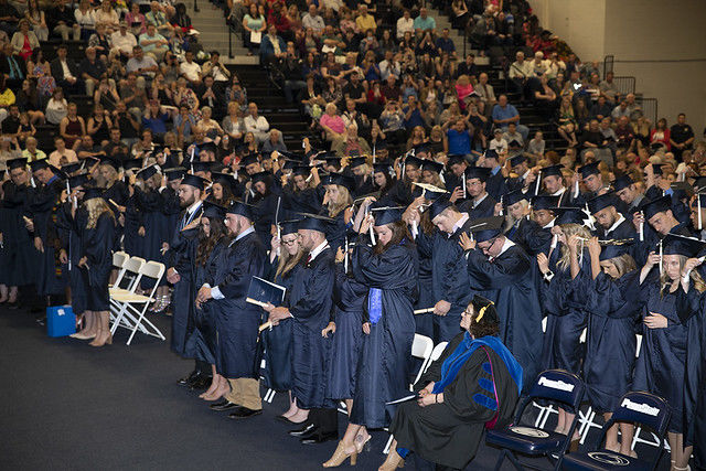 119 graduates of the class of 2019 gather at Penn State Fayette for commencement.