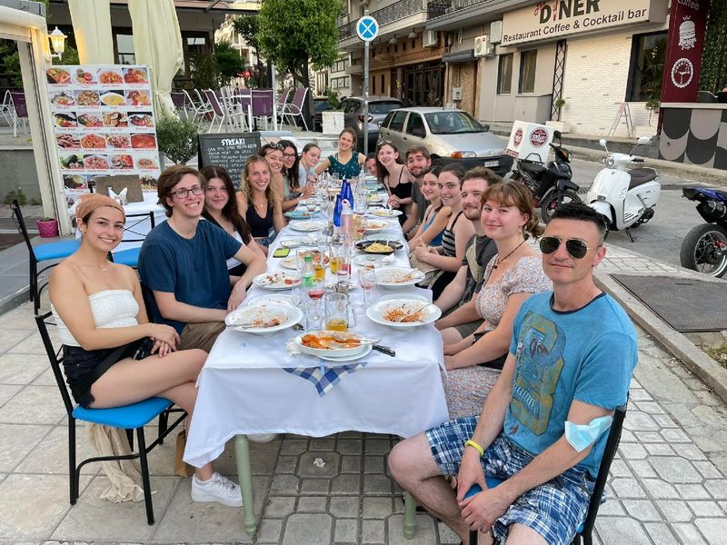  A group meal at Meteora.