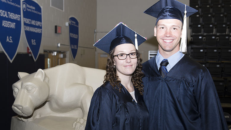 Two students from Commencement