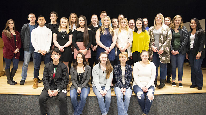 43 students were inducted into the Pi Sigma Phi honors society in 2018.