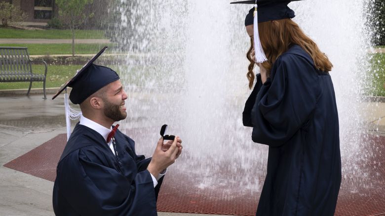 Pedro Tavarez proposes to Caitlyn Williams.