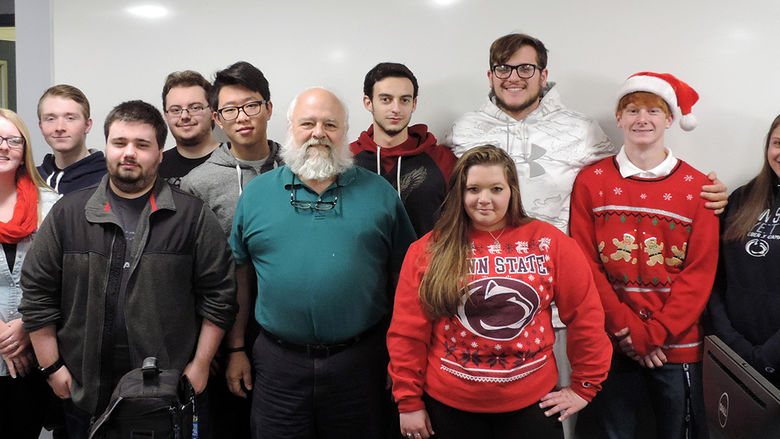 Pictured are, from left, first row: Kendall Mitchell, Andrew Charnovich, Meredith, and Danielle Shirosky. Second row: Christopher Kesterson, Justin Quaranto, Dairui Yang, Marco Morici, and Cara Jackson.