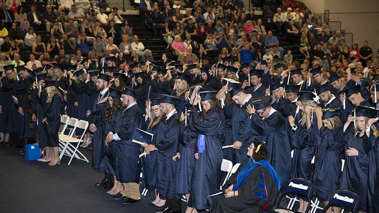 119 graduates of the class of 2019 gather at Penn State Fayette for commencement.