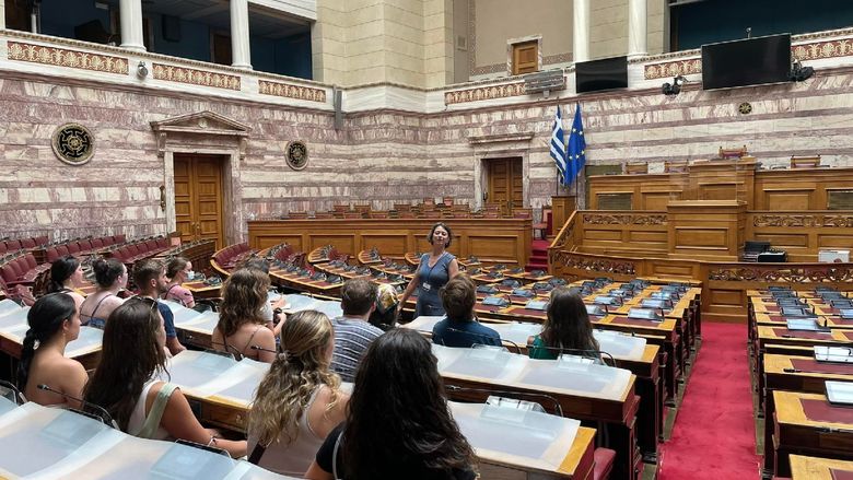 Students toured the Hellenic Parliament building.