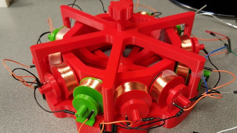 red 3-D printed motor