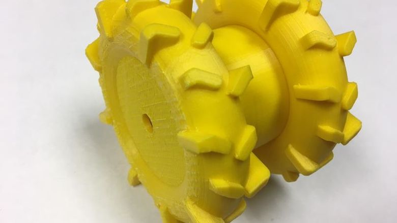 yellow 3-D printed pencil sharpener