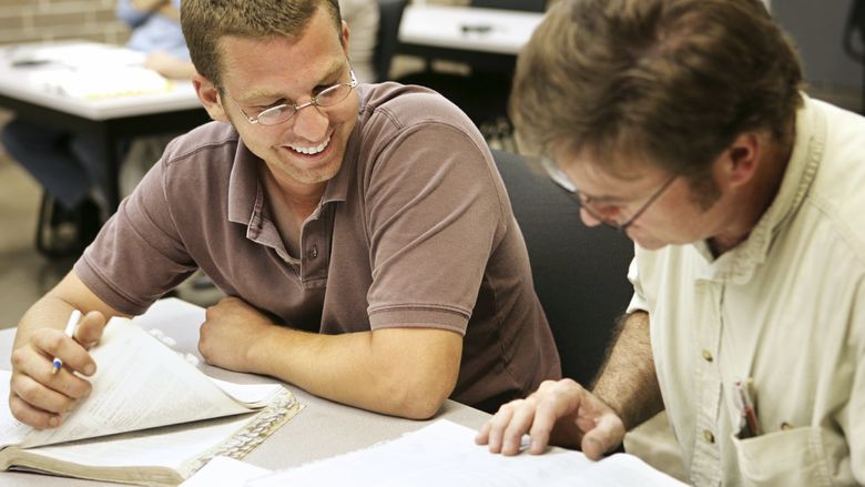 Adult students in class.