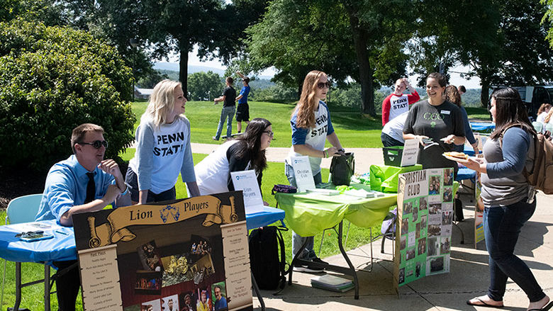 Students recruiting for their club.