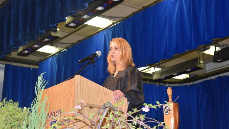 Joyce Fairman offered the commencement address on Friday evening at Penn State DuBois. 