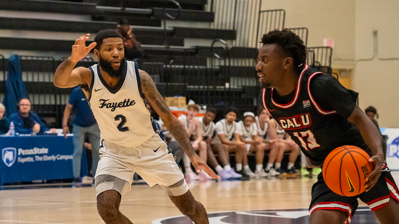 Dasilas Jones defends against an opponent during a home game.