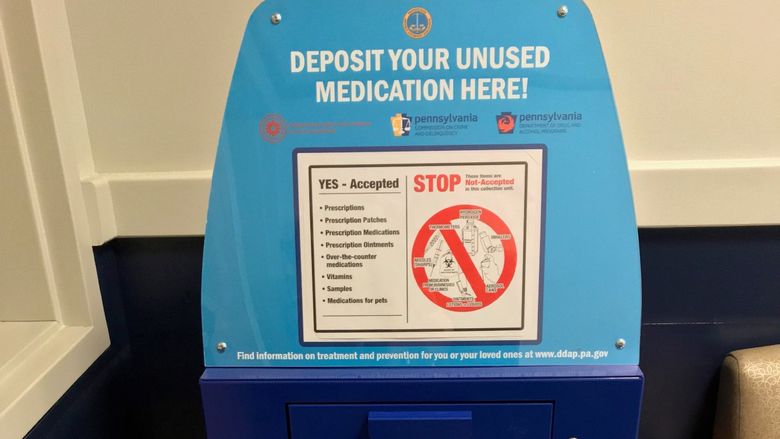 Drug Take Back Bin located in Eisenhower police station