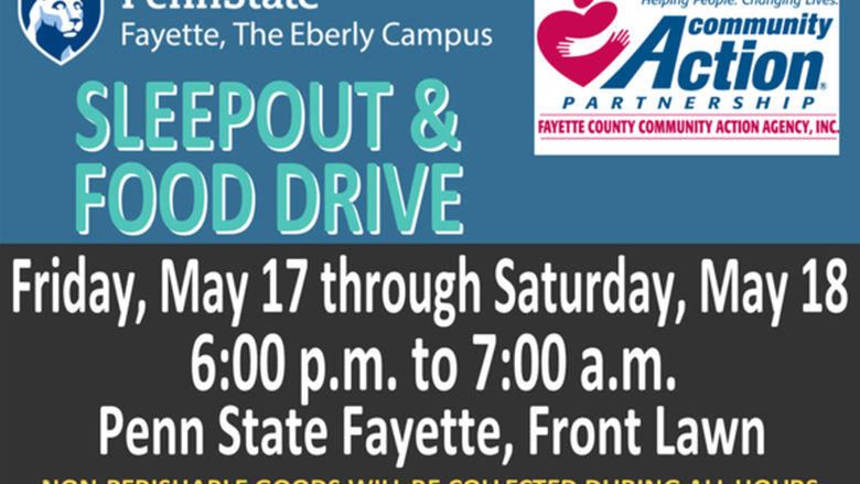 DuBois sleep-out and food drive poster