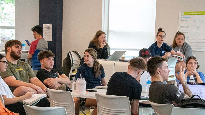 Group study session in the Student Success Center. 