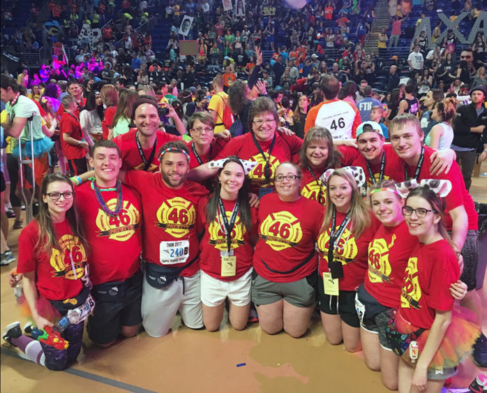 From left, bottom row: Katie Soltis, Colton Layhue, Kyle Slavic, Payton Hileman, Sarah Earnesty, Ashten Flynn, Maria Pyle, and Maddie Powell. Top row: Chad Long, Michelle Adams, Julie Rosenberry, Tandy Foust, Austin Morton, and Austin Bixler.