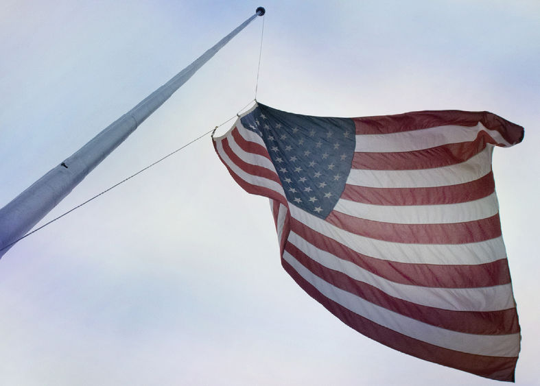 American Flag raising-Old Main lawn-1002