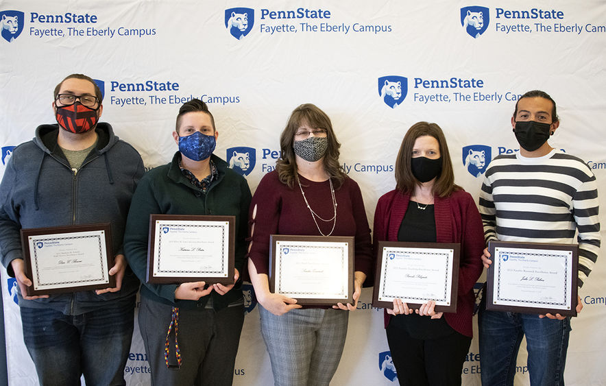 Campus award recipients Dan Bowers, Kati Porter, Sandra Quarrick, Pamela Pologruto and Julio Palma.