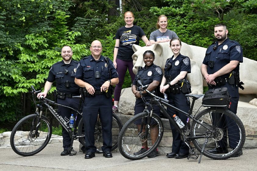 Penn State police officers at the Lion Shrine