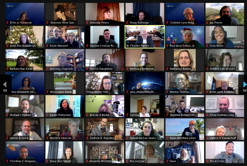 Penn State Fayette faculty and staff enjoyed a virtual celebration for retirees and award recipients.